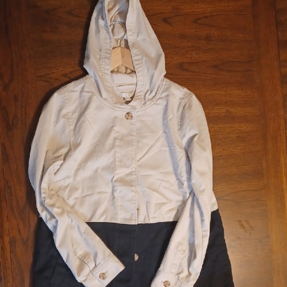 J. Jill Two-Tone Pea Coat - Cream and Black